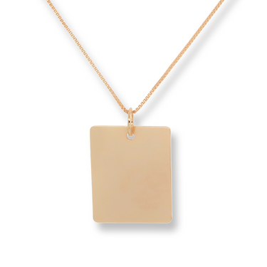 Gold Square Personalized Necklace